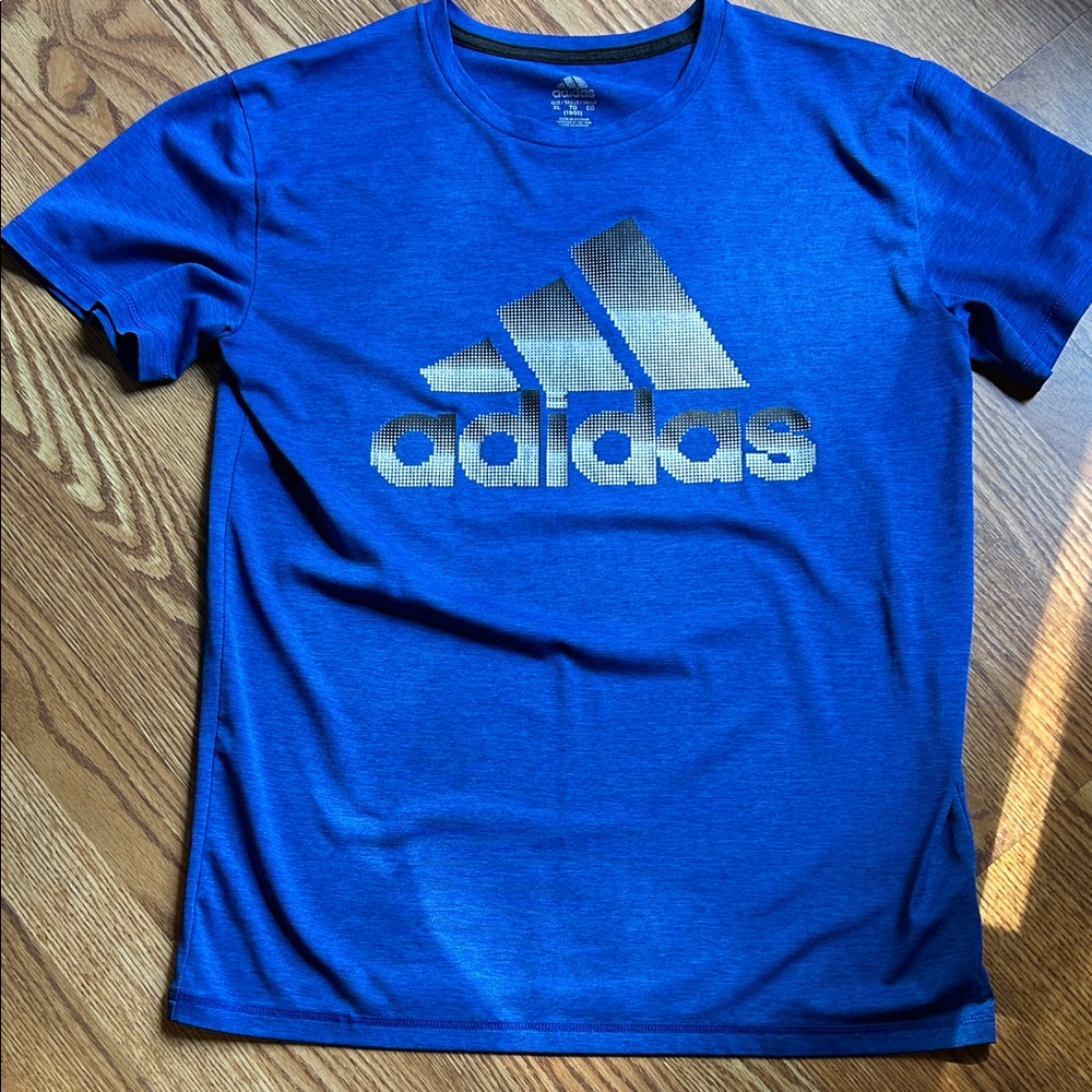 Adidas Blue Tee with Silver Logo